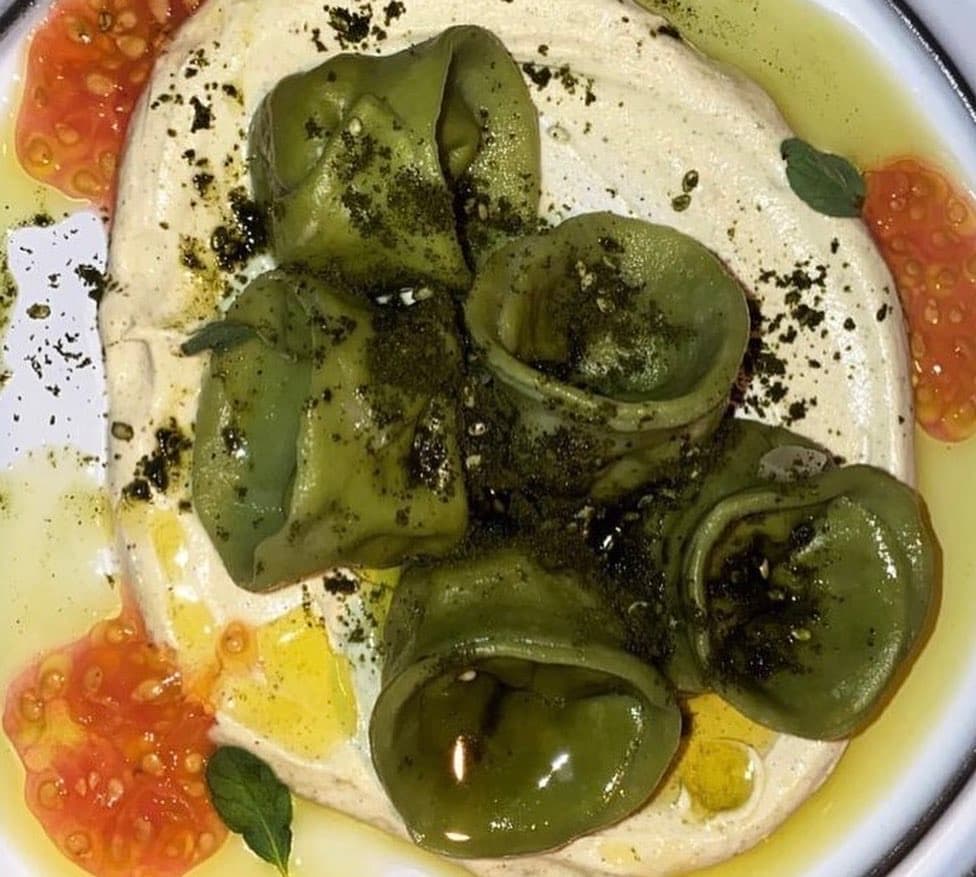 Zucchini Tortellini with Za'atar on Cashew Cream at Qumran